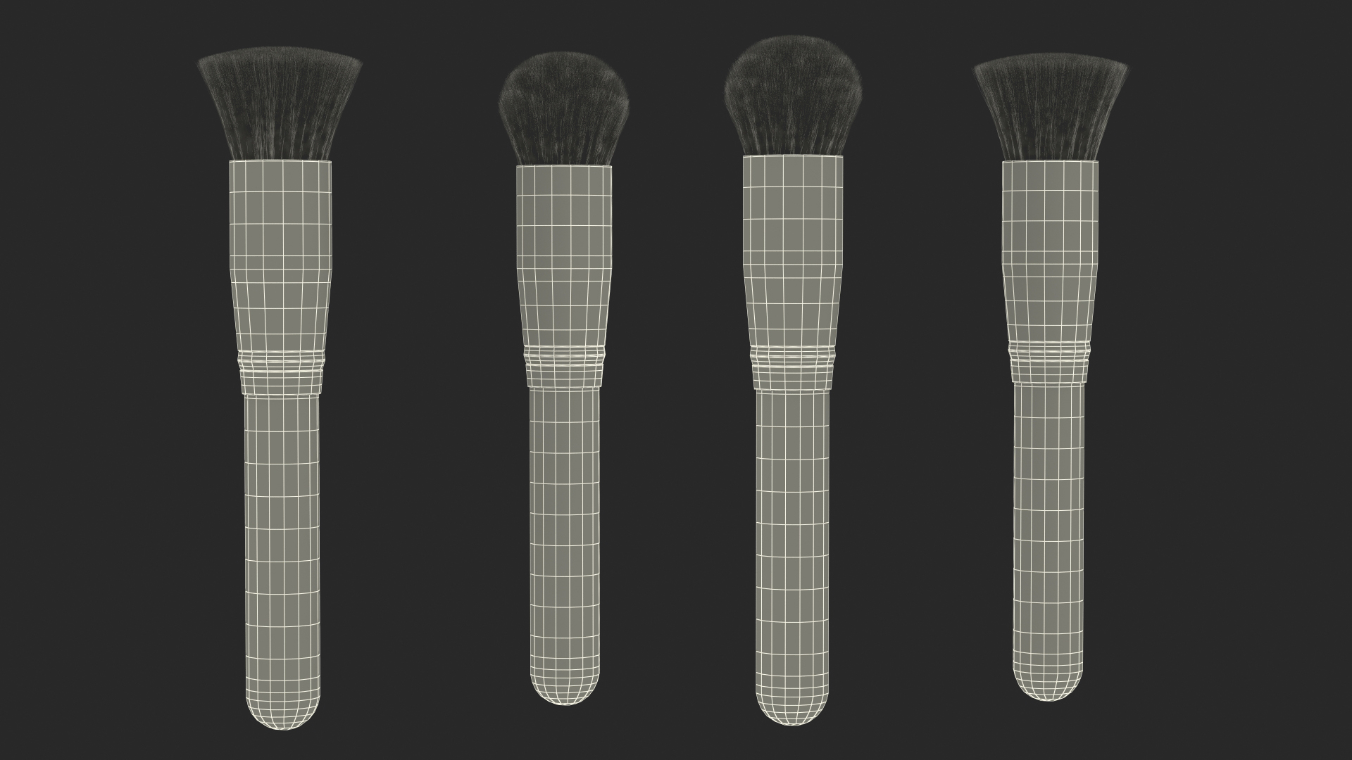 Round and Face Flat Brush Fur 3D model