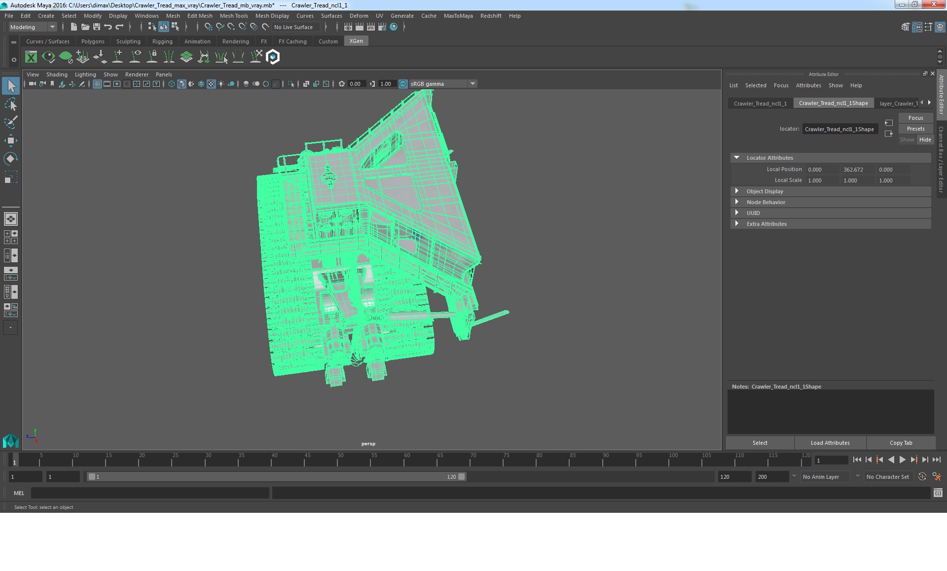 3D Crawler Tread model