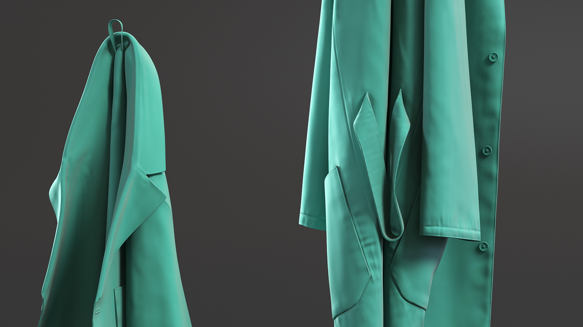 Green Hanging Lab Coat 3D