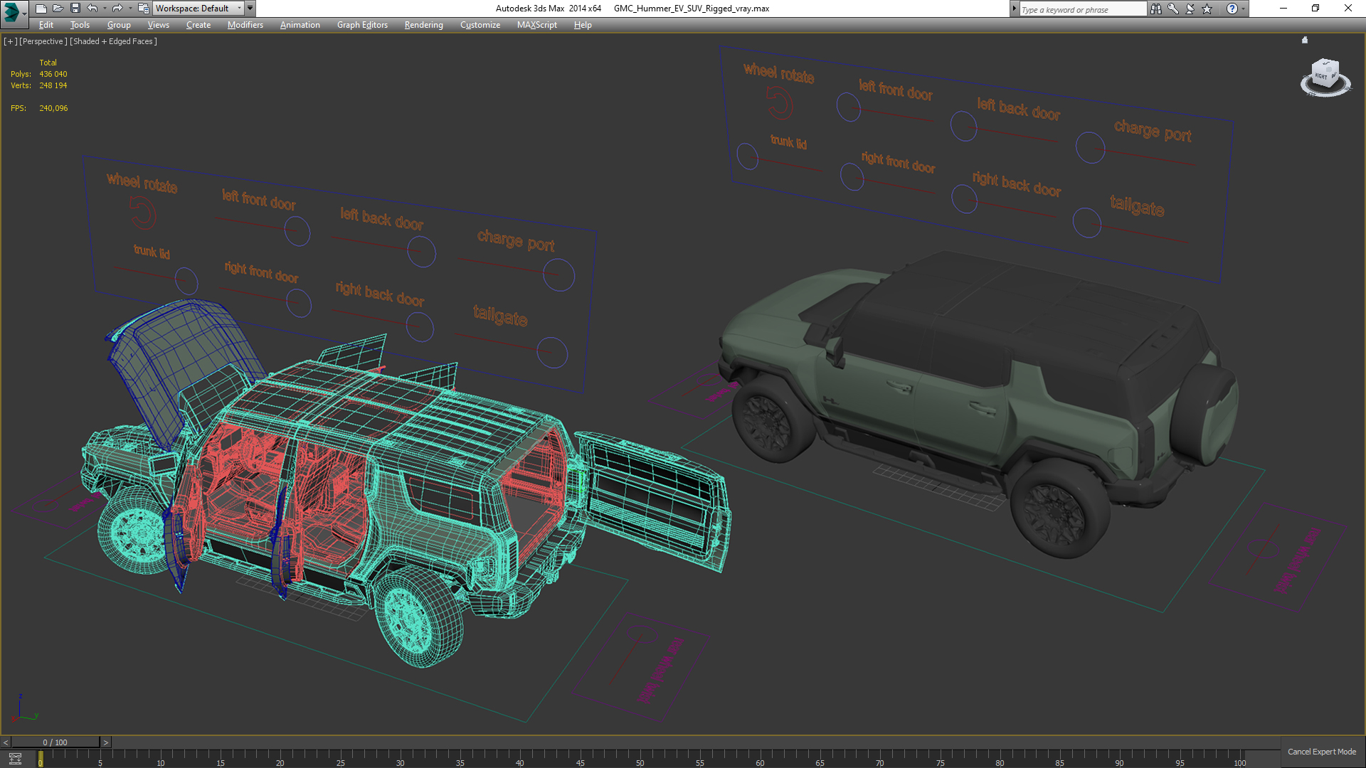 GMC Hummer EV SUV Rigged 3D model