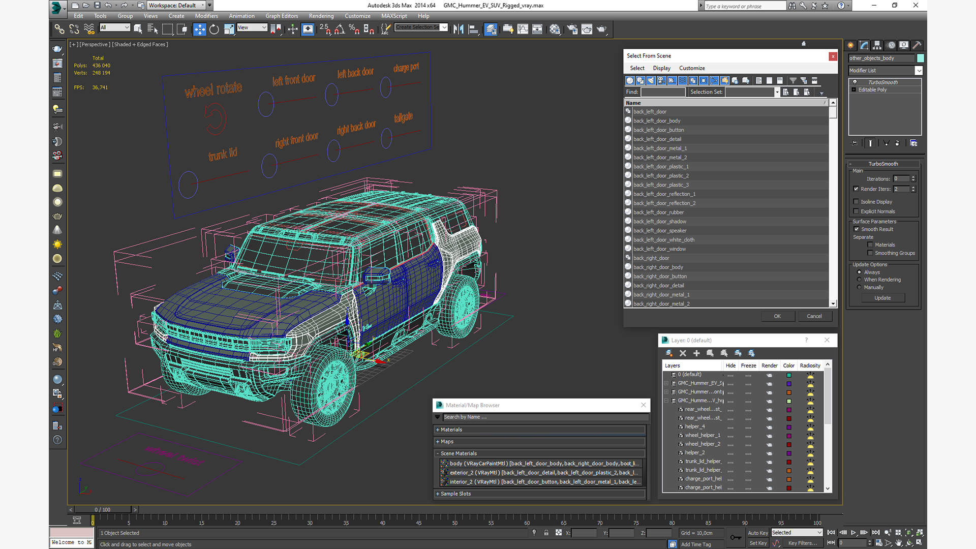 GMC Hummer EV SUV Rigged 3D model