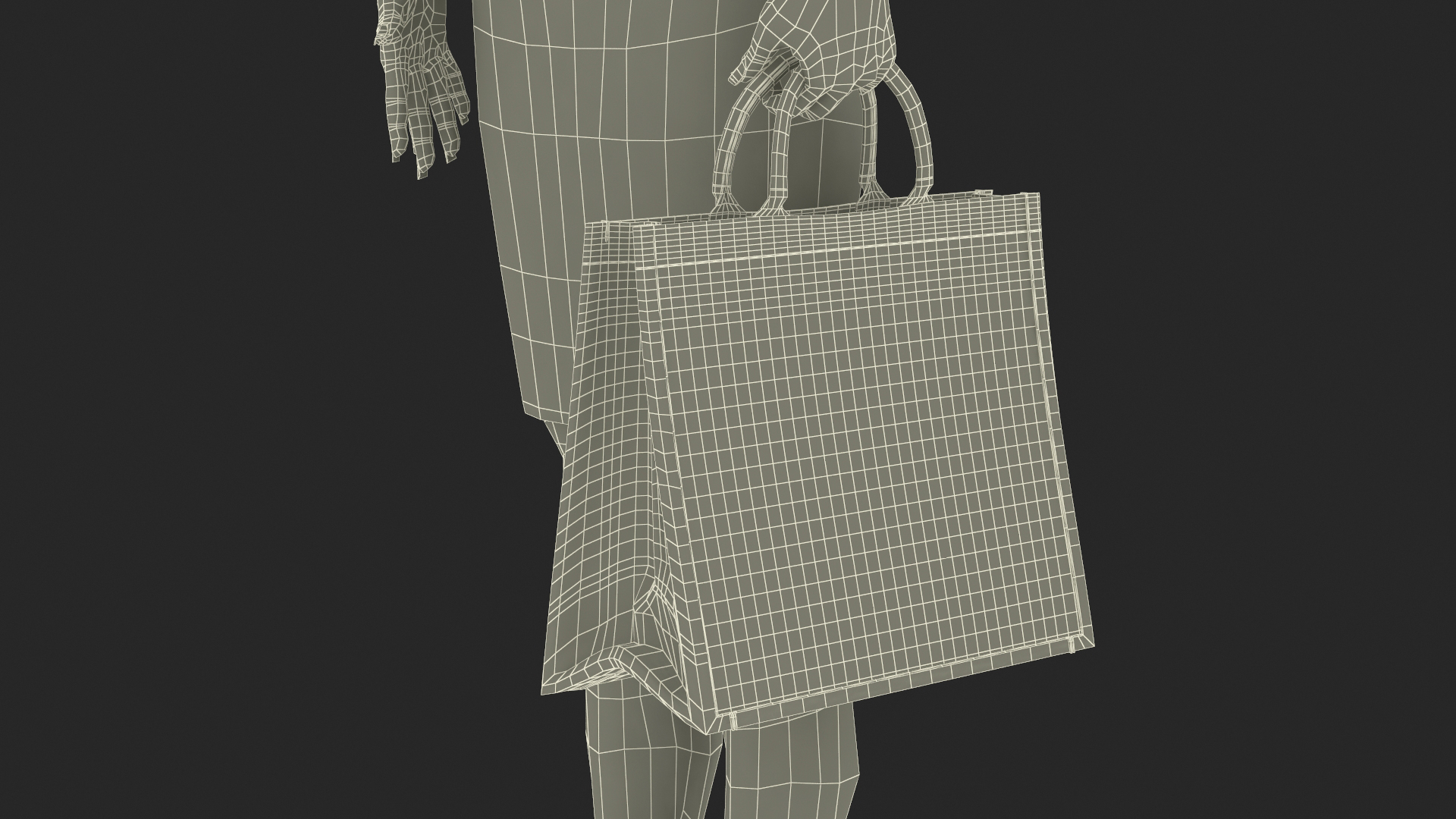 Lady with Dior Ecru and Blue Tote Bag 3D