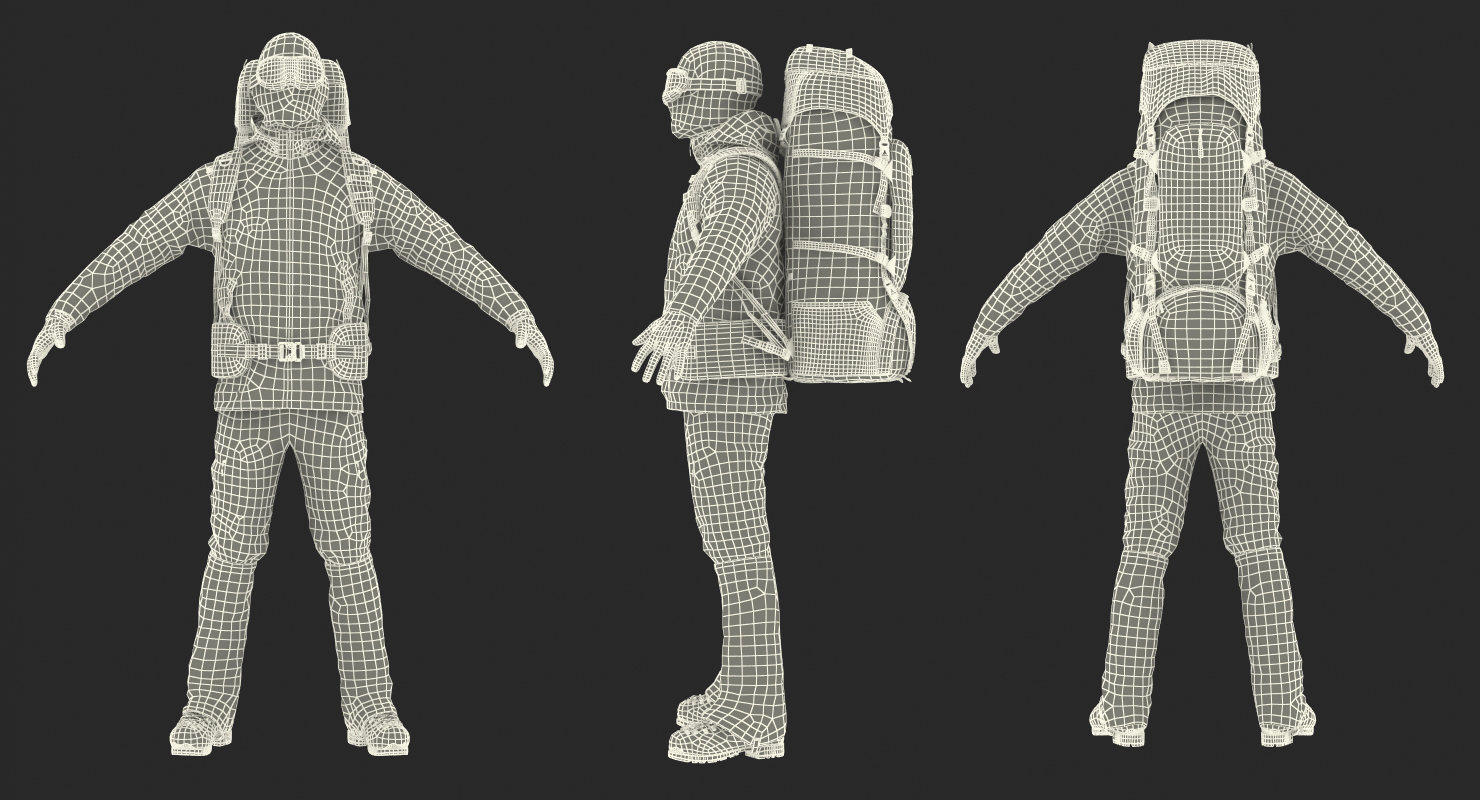 3D Man Traveler with Backpack