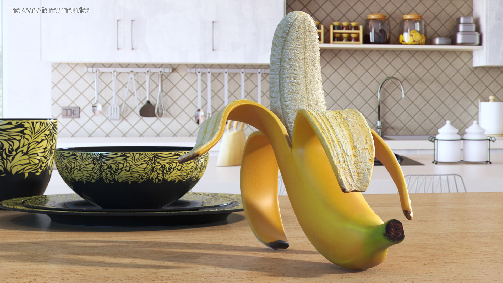 3D Banana Peeled model