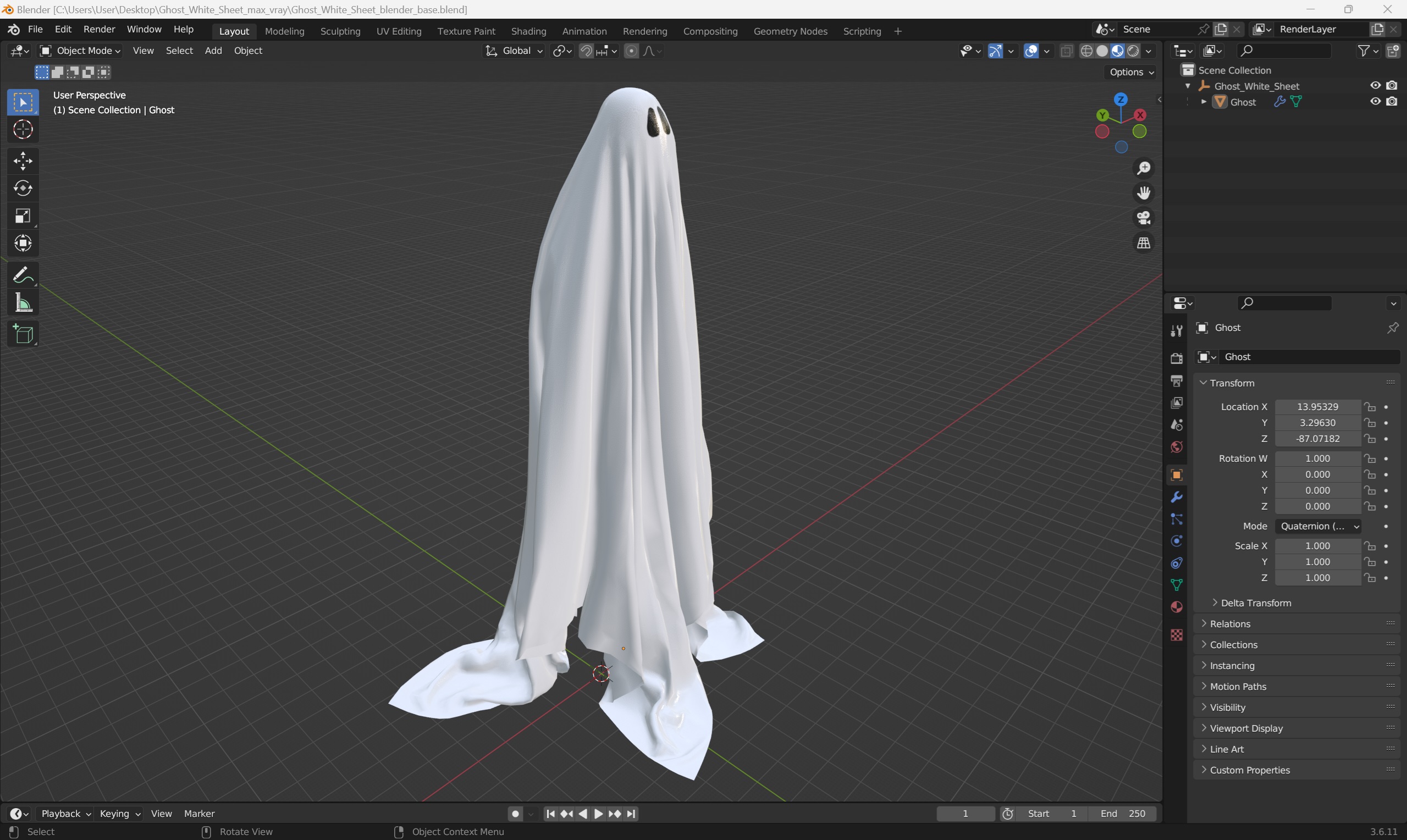 Ghost White Sheet 3D