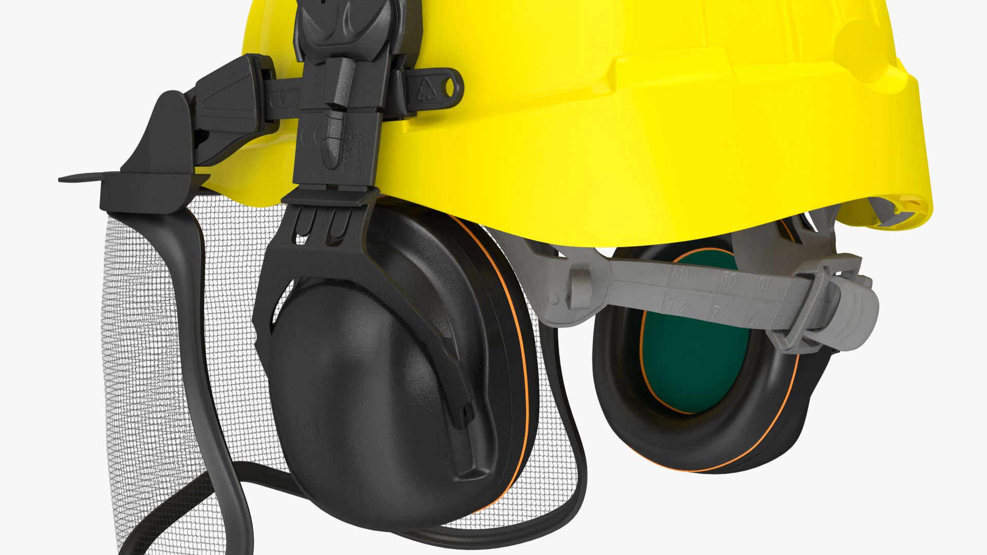 3D Yellow Orange Helmet Protect Head model