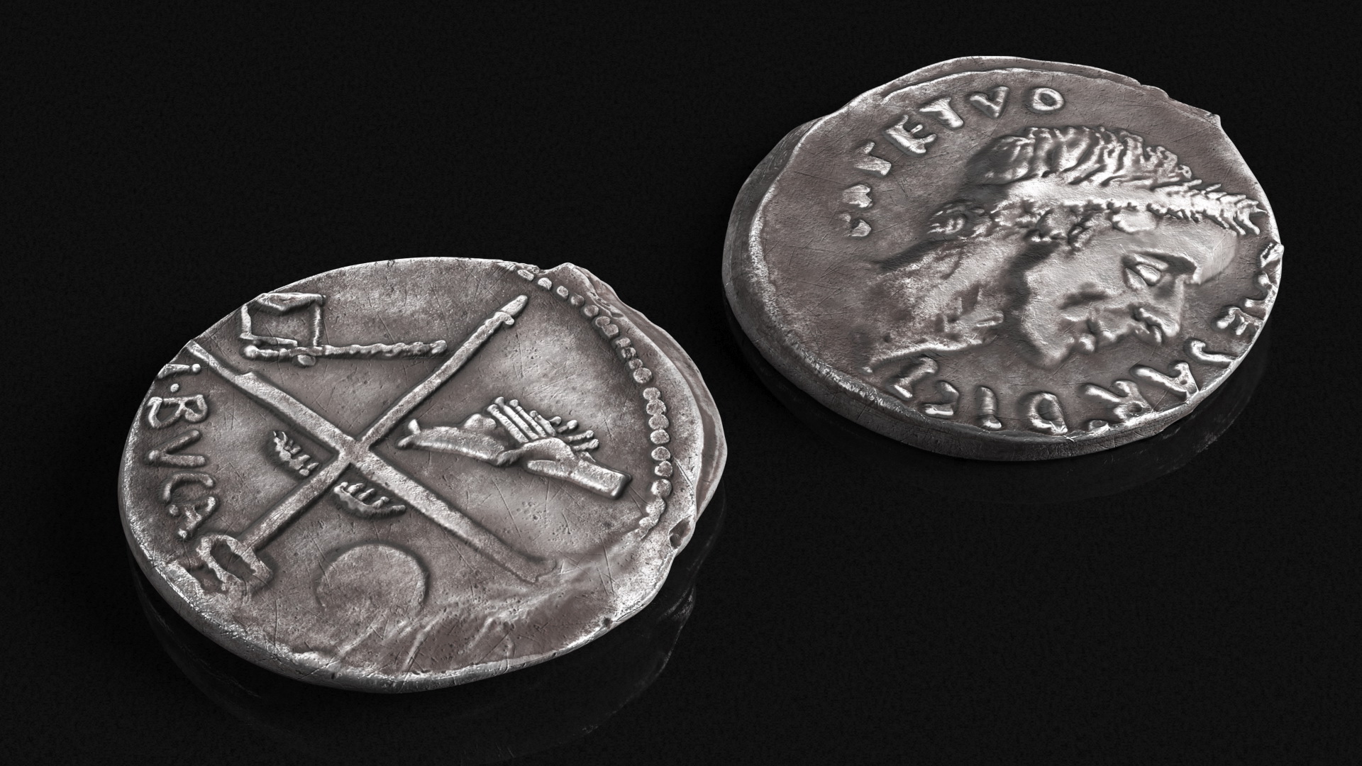 Denarius Ancient Roman Silver Coin 3D model