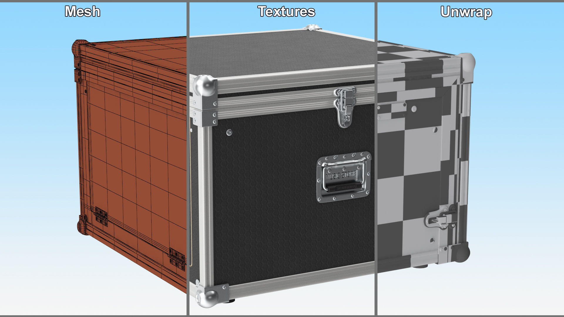 Heavy Duty DJ Road Case 35x48x48cm 3D model