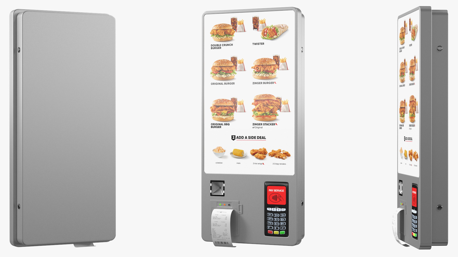 3D Restaurant Self Ordering Kiosk Wall Mounted model