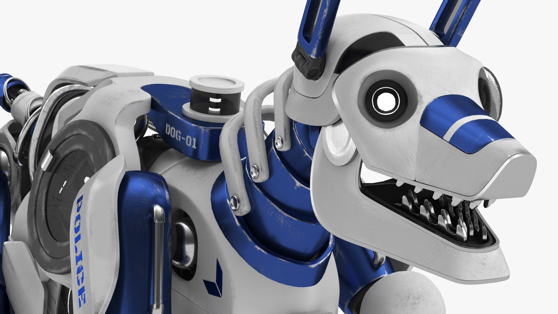 3D model Futuristic Police Robot Dog Walking Pose