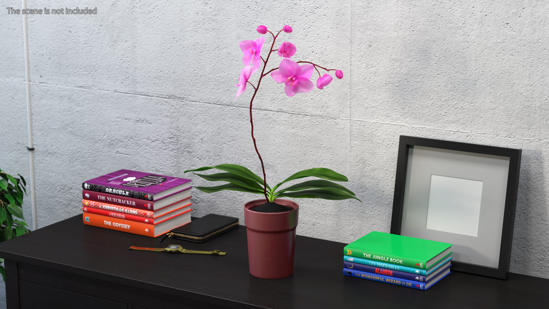 Pink Orchid in Red Pot 3D