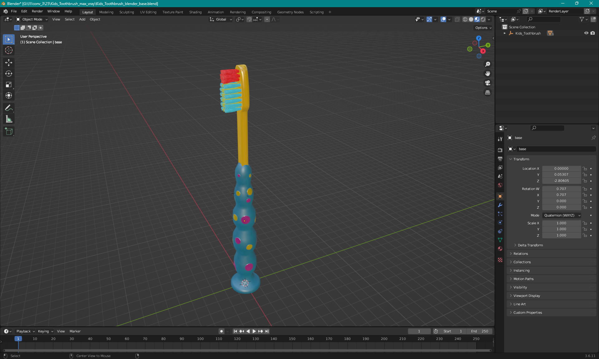 3D model Kids Toothbrush