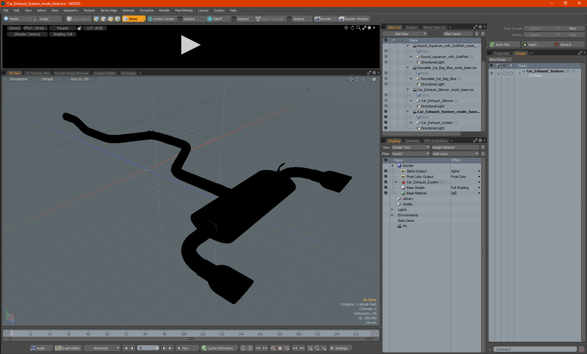 3D Car Exhaust System model