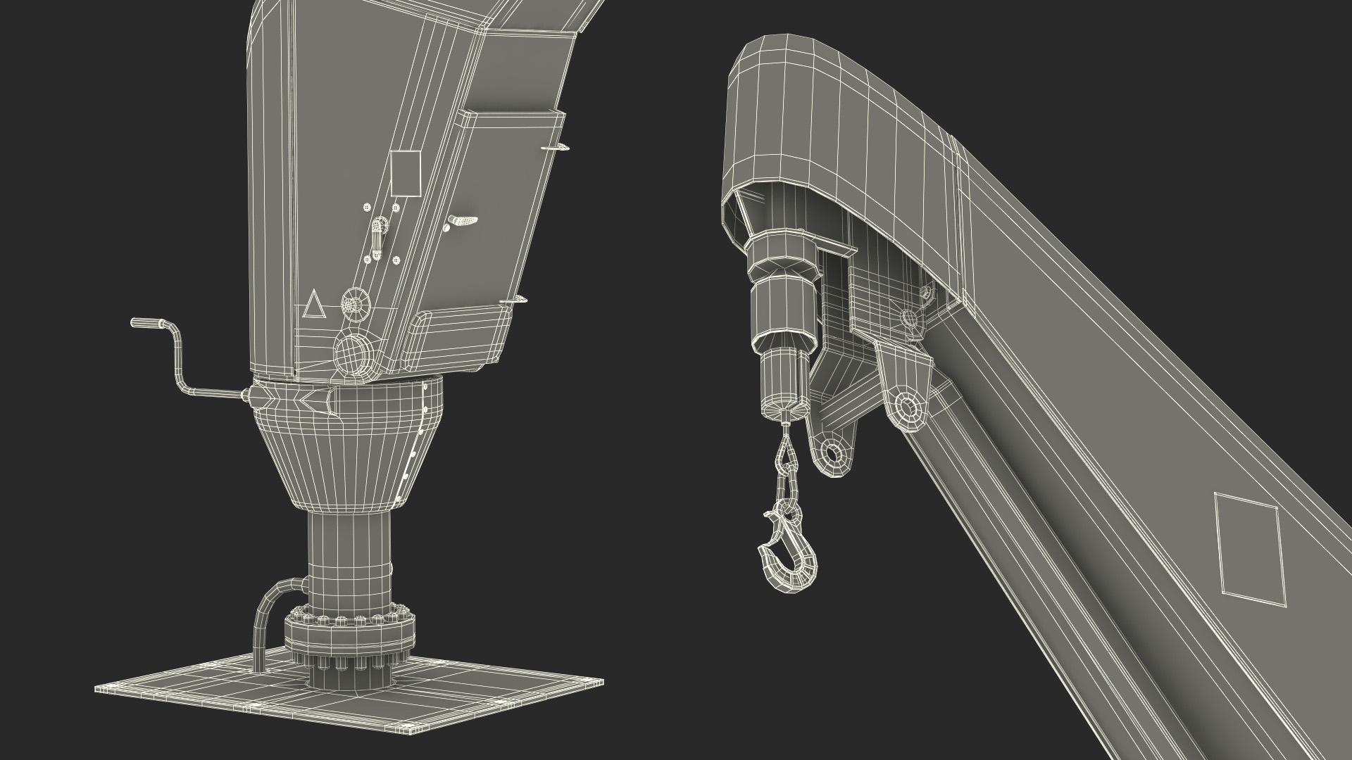 3D Seasight Davits Crane for Wind Farms Rigged model