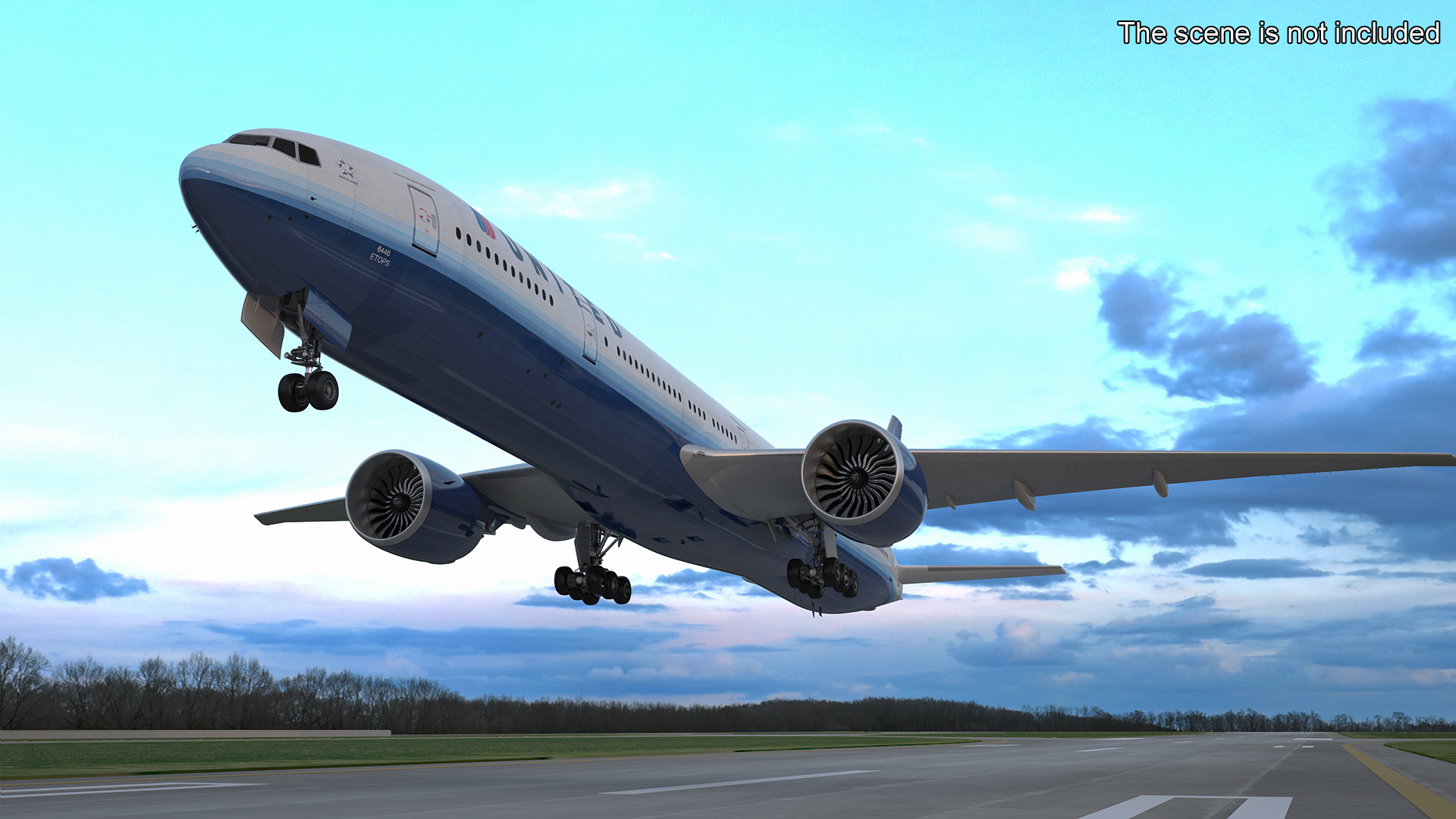 3D Boeing 777 United Airlines