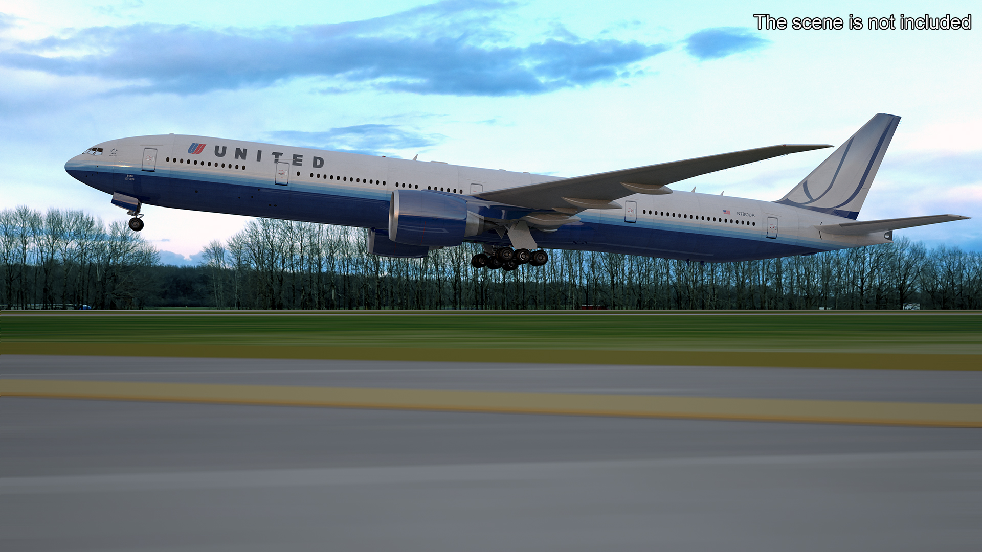 3D Boeing 777 United Airlines