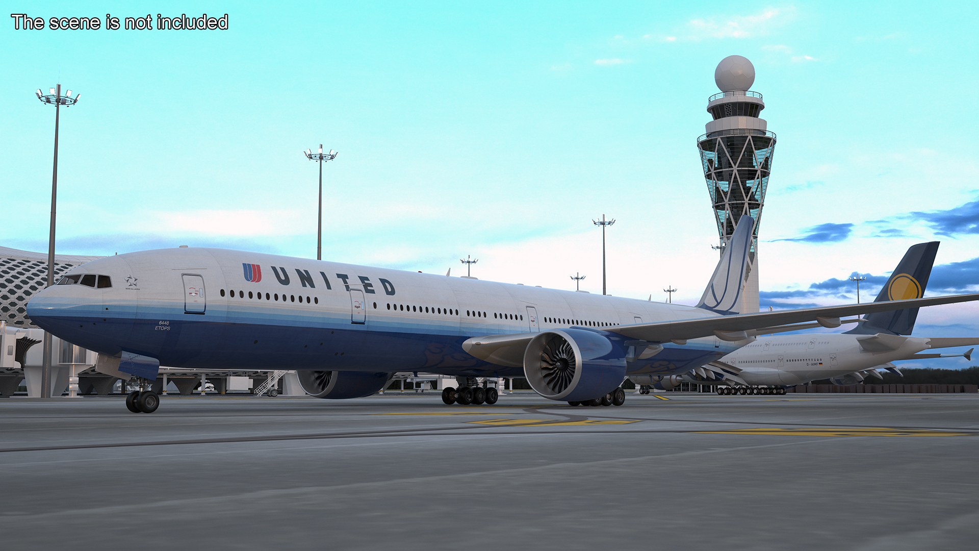 3D Boeing 777 United Airlines