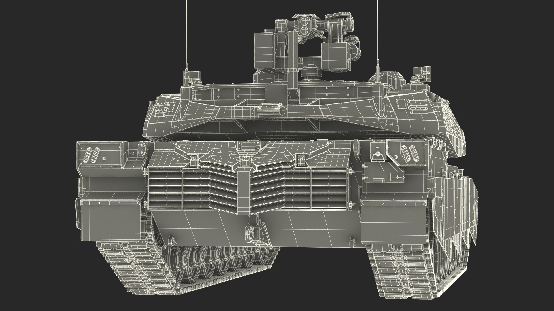 Abrams X Tank Grey Rigged for Maya 3D model