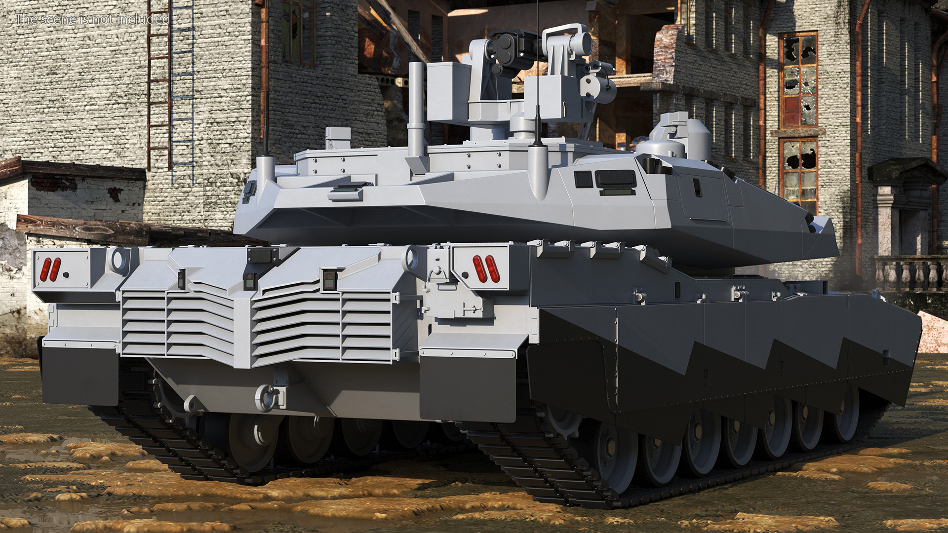 Abrams X Tank Grey Rigged for Maya 3D model