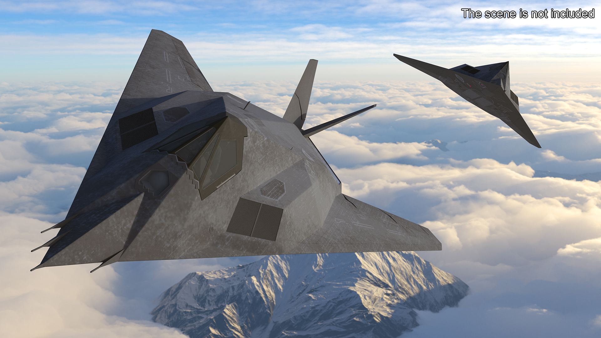 3D model Military Stealth Aircraft in Flight