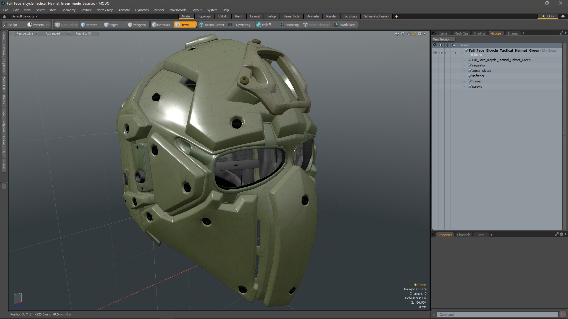 Full Face Bicycle Tactical Helmet Green 3D model