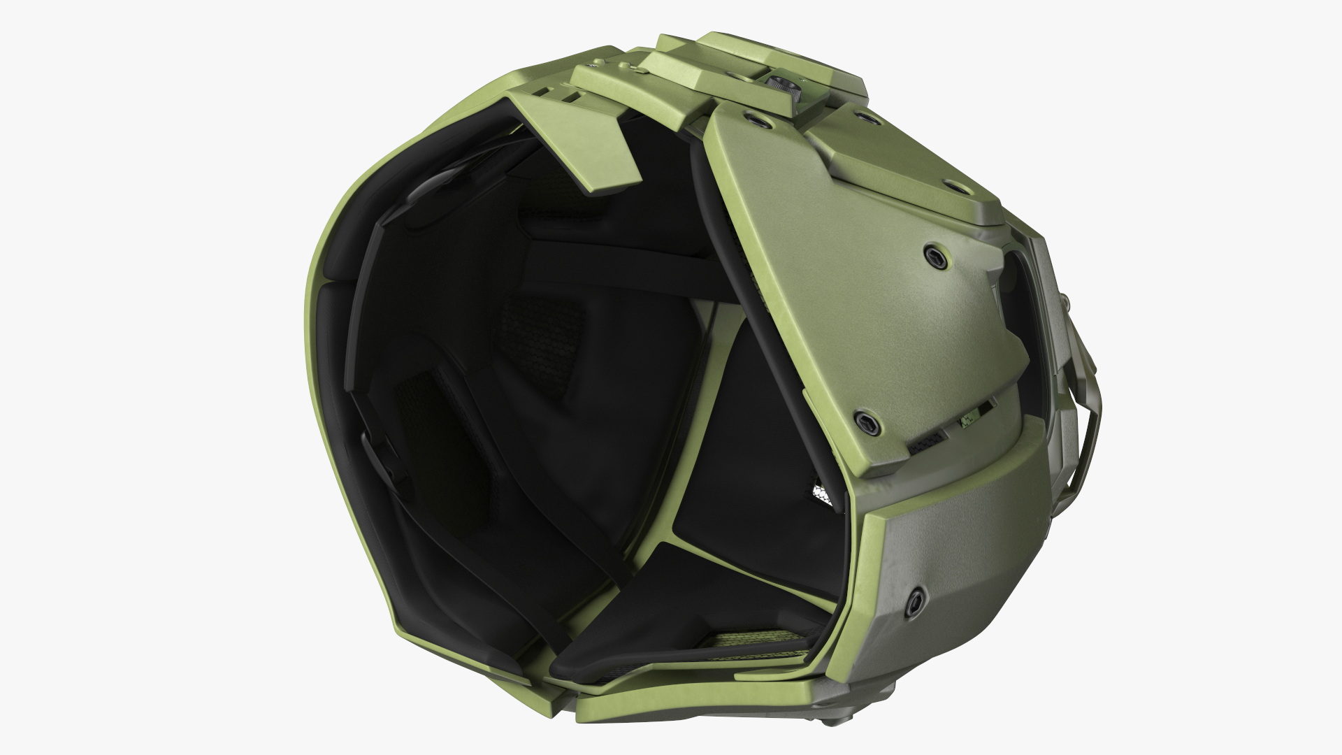 Full Face Bicycle Tactical Helmet Green 3D model