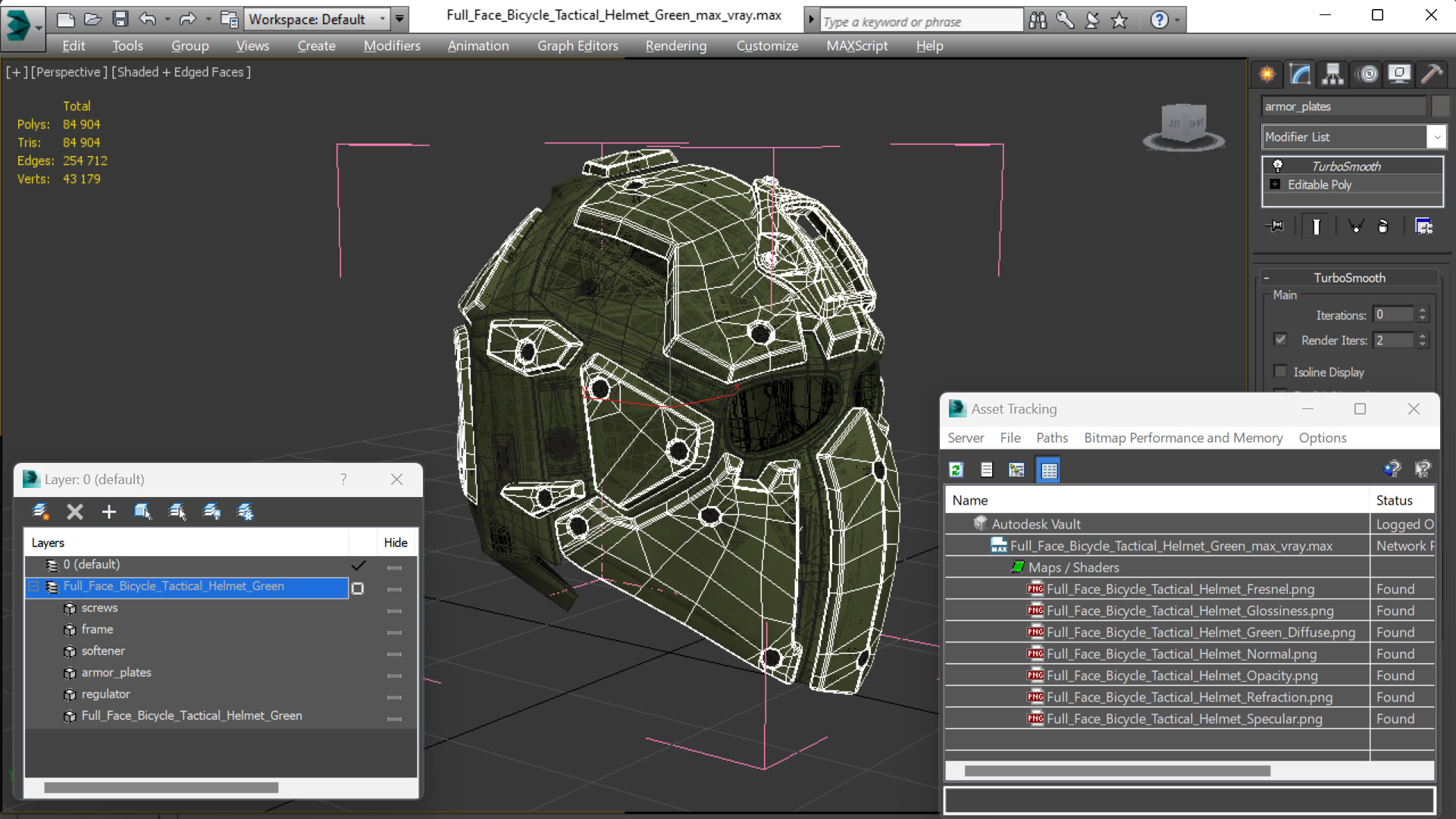 Full Face Bicycle Tactical Helmet Green 3D model