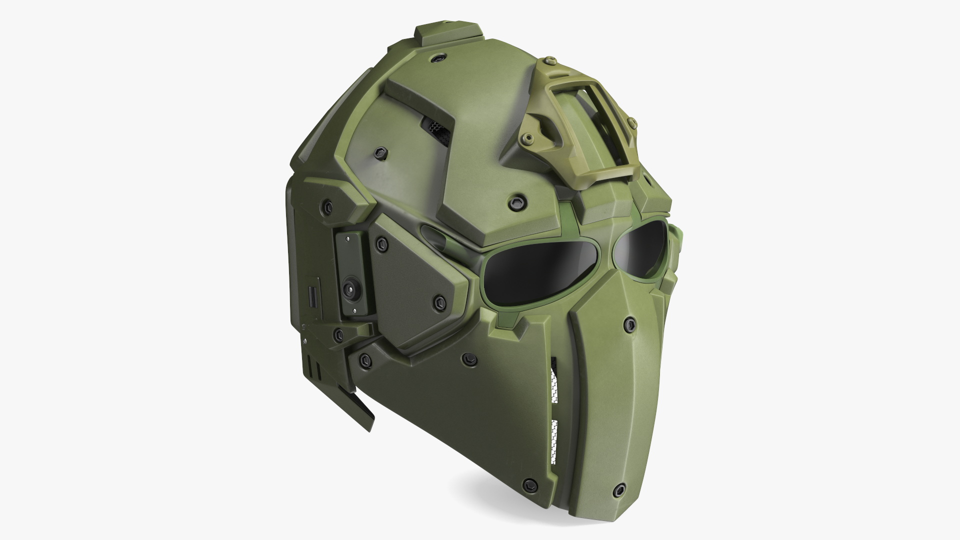 Full Face Bicycle Tactical Helmet Green 3D model