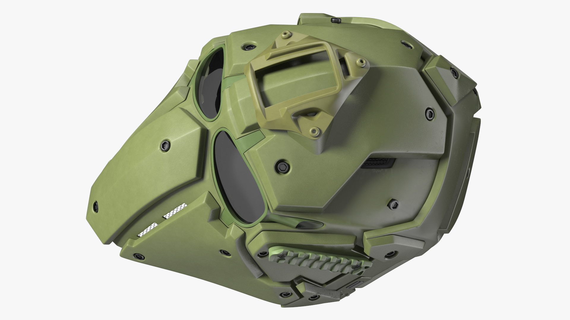 Full Face Bicycle Tactical Helmet Green 3D model