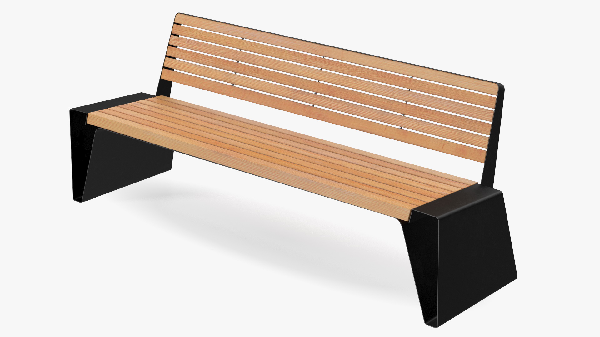 3D model Black Park Bench with Backrest