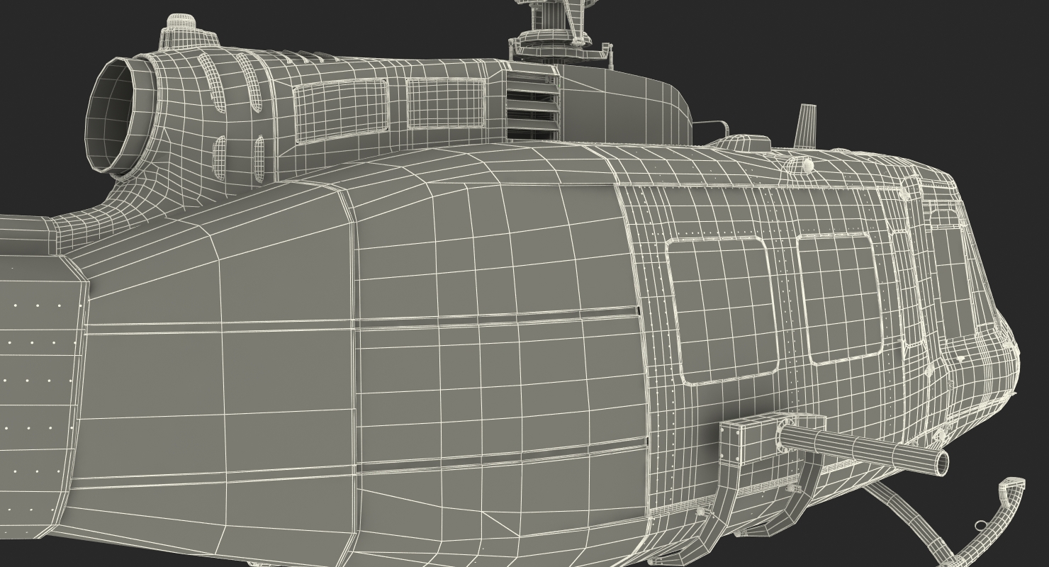 3D Bell UH 1 Iroquois MedEvac Rigged model