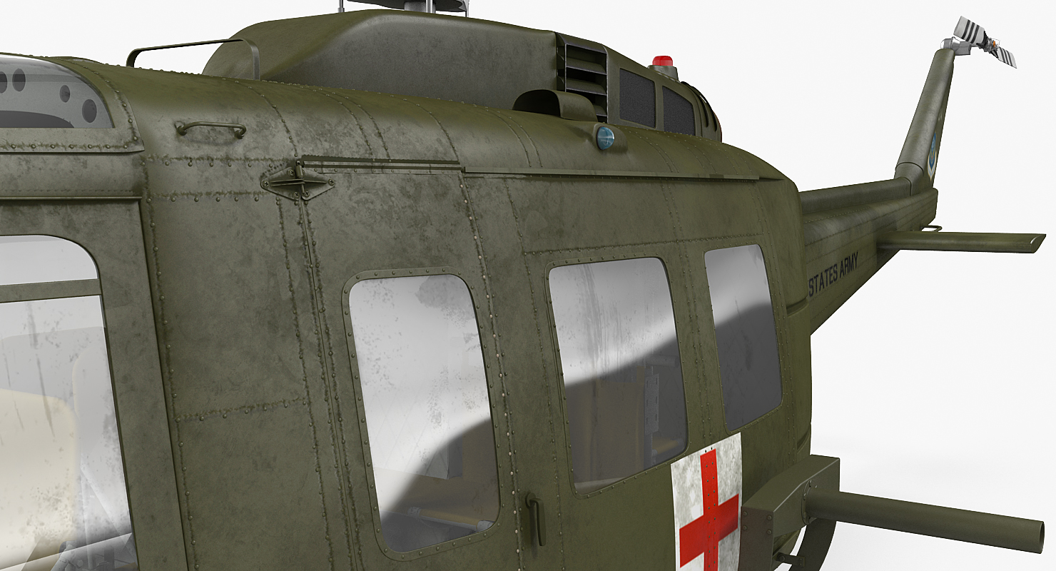 3D Bell UH 1 Iroquois MedEvac Rigged model