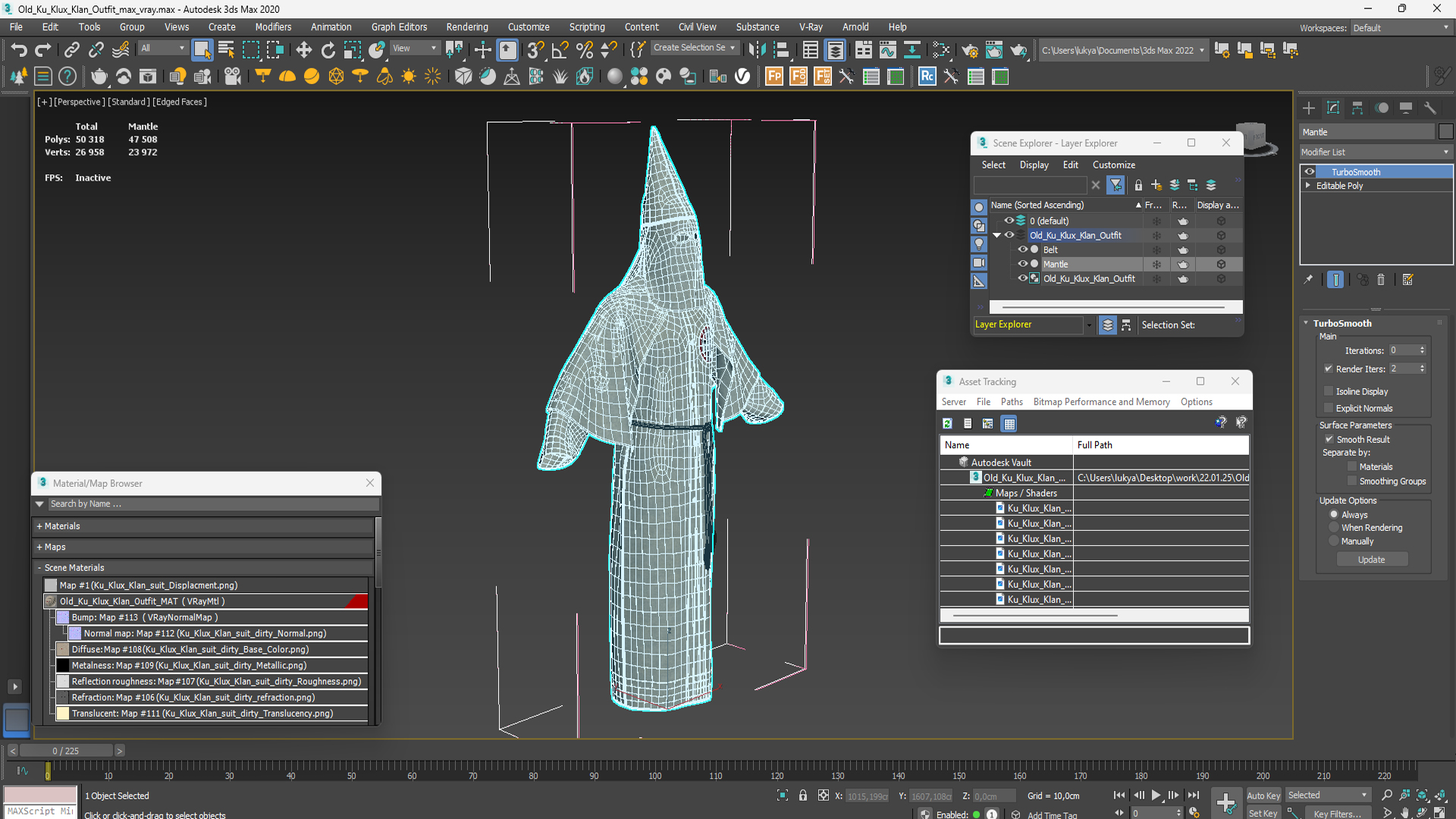 3D Old Ku Klux Klan Outfit model