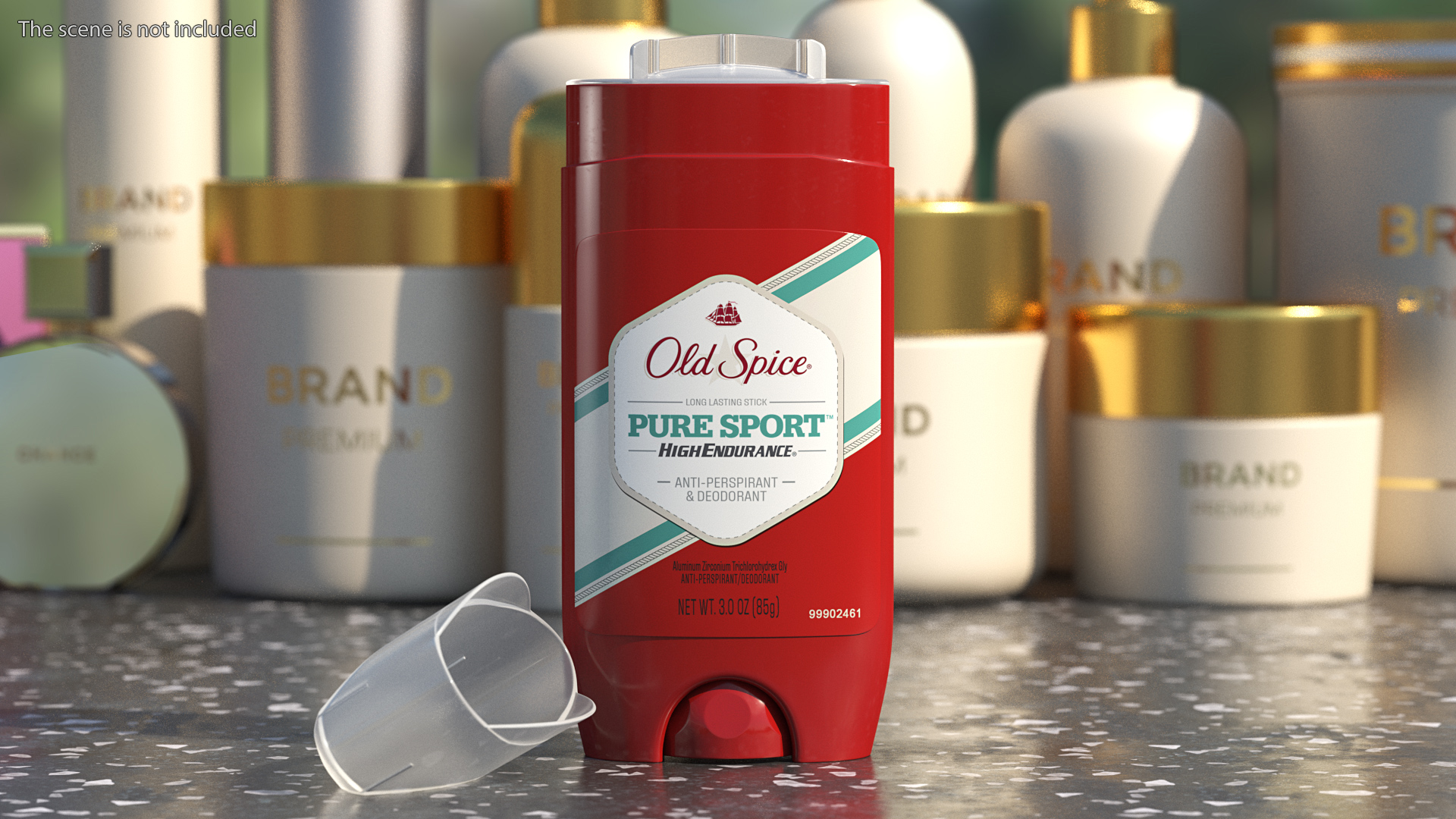 3D Old Spice Pure Sport Solid Deodorant Opened model