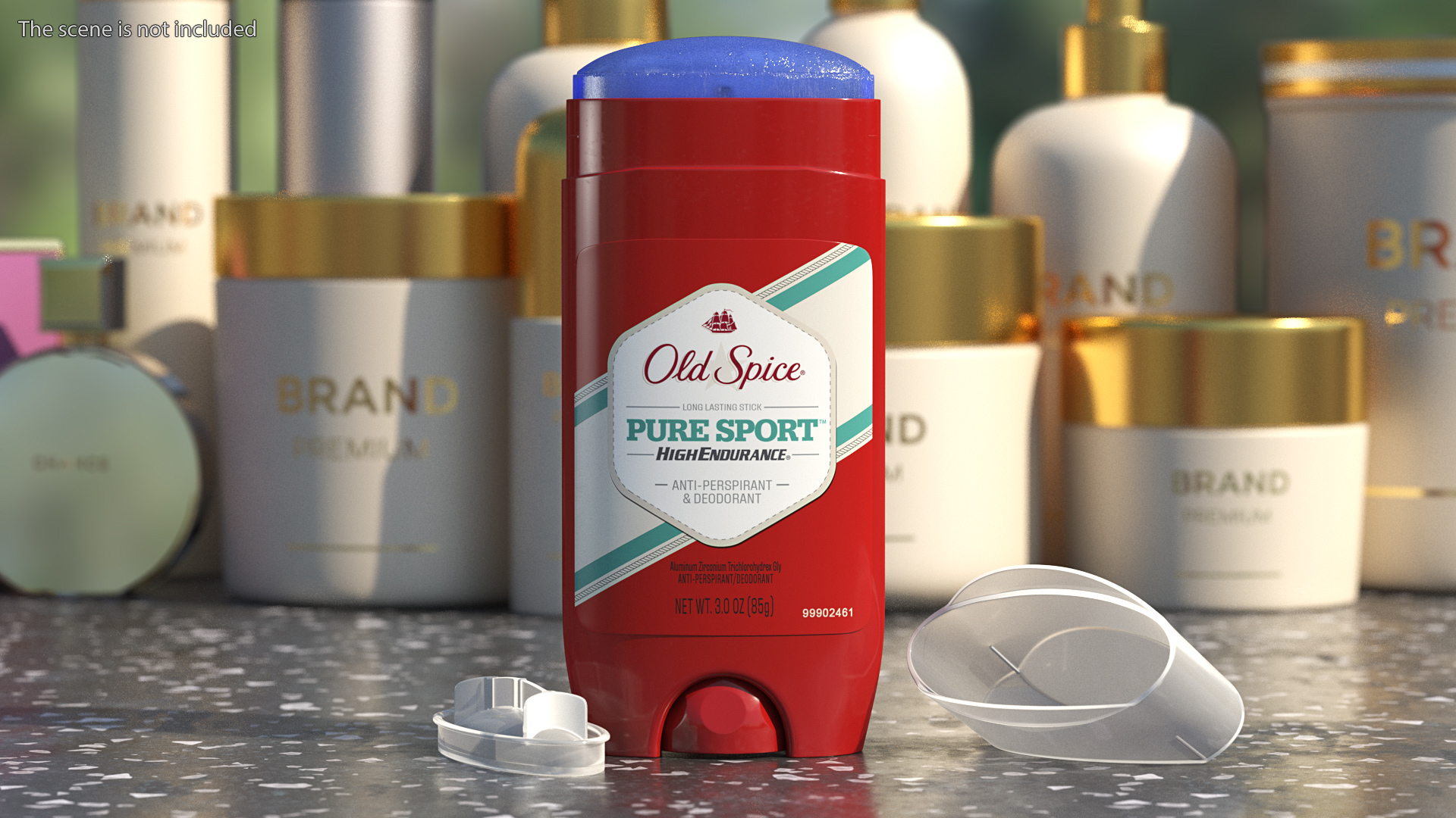 3D Old Spice Pure Sport Solid Deodorant Opened model