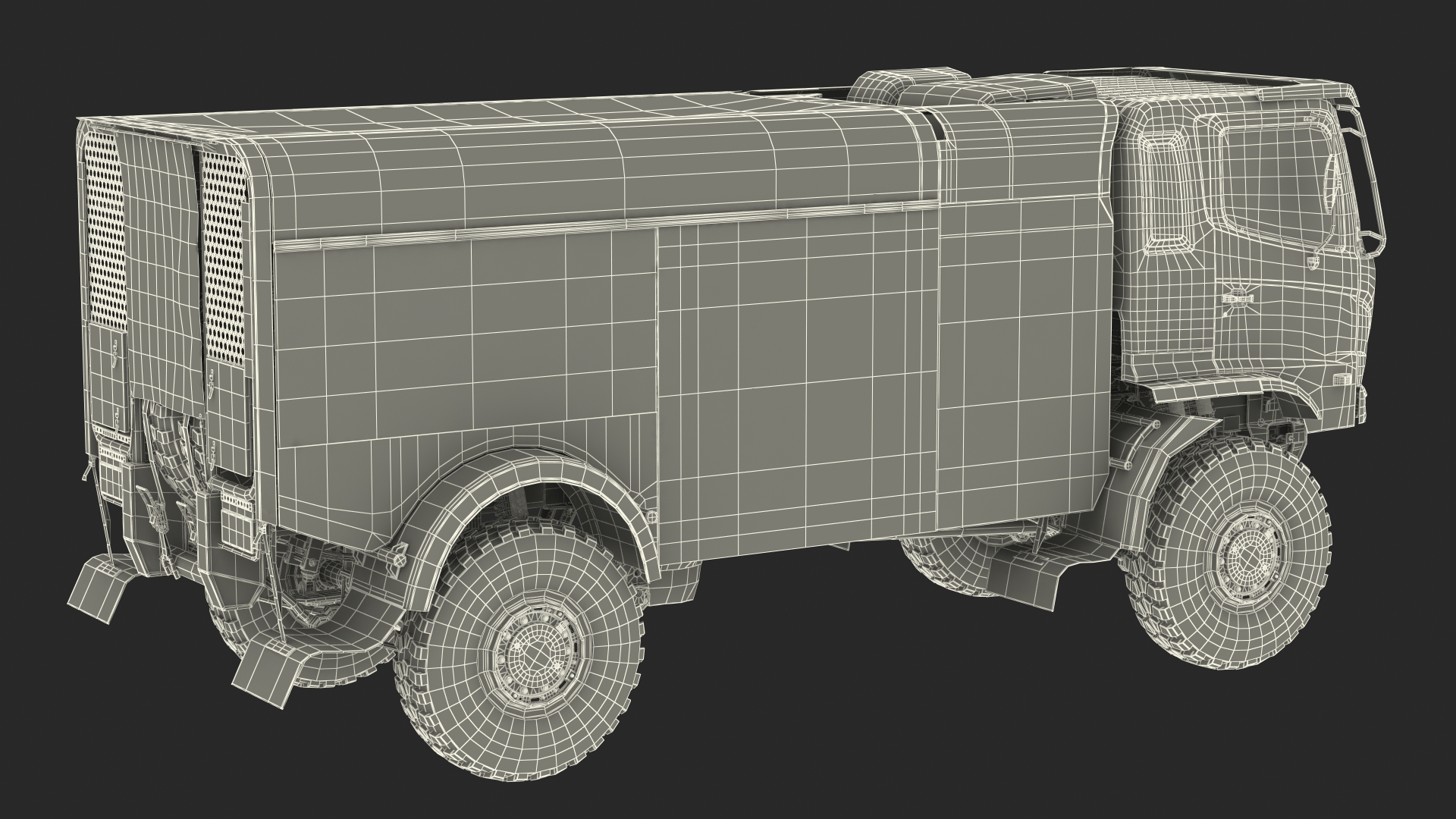 Dakar Rally Truck Hino Motors Lights On 3D model