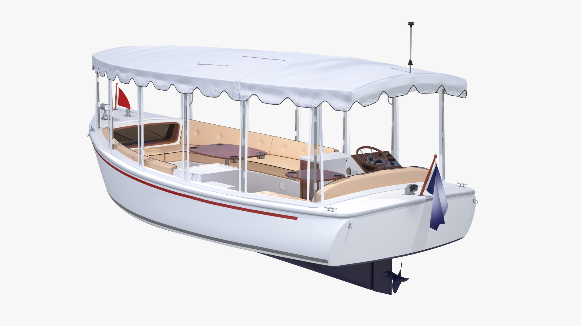 3D Pleasure Boat with Soft Roof model