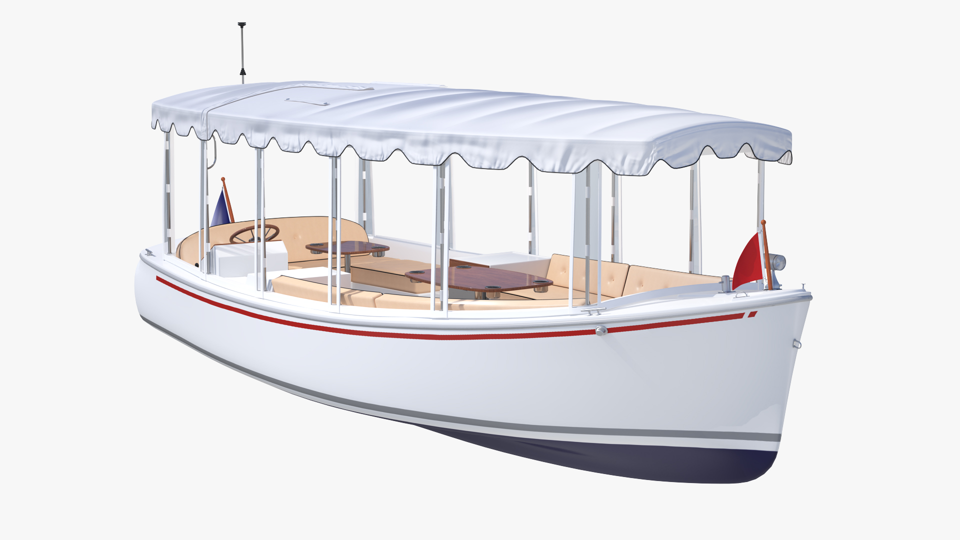 3D Pleasure Boat with Soft Roof model