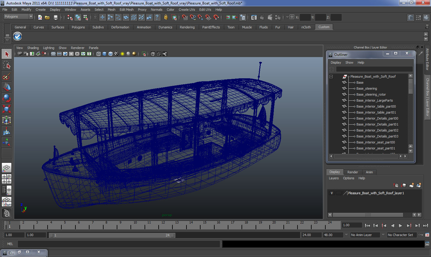 3D Pleasure Boat with Soft Roof model