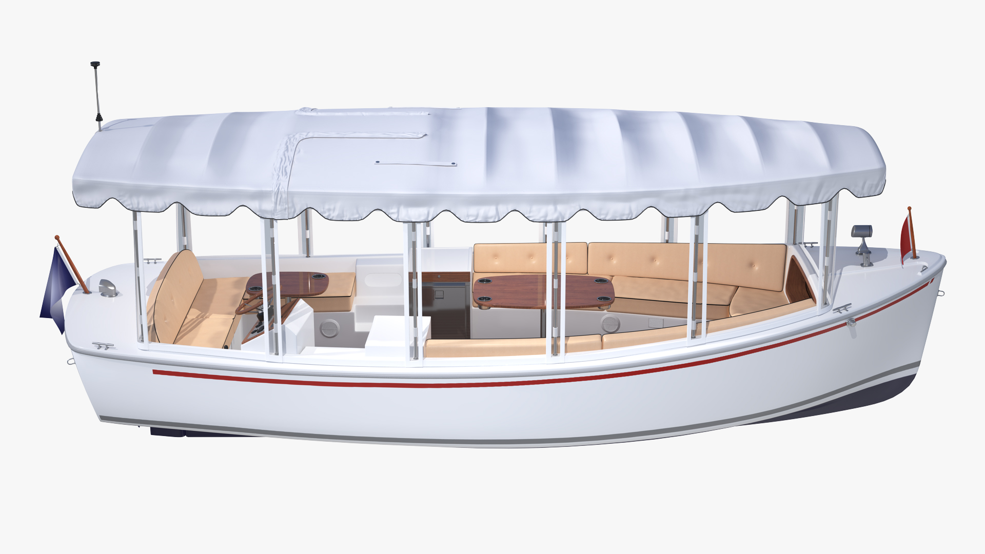 3D Pleasure Boat with Soft Roof model