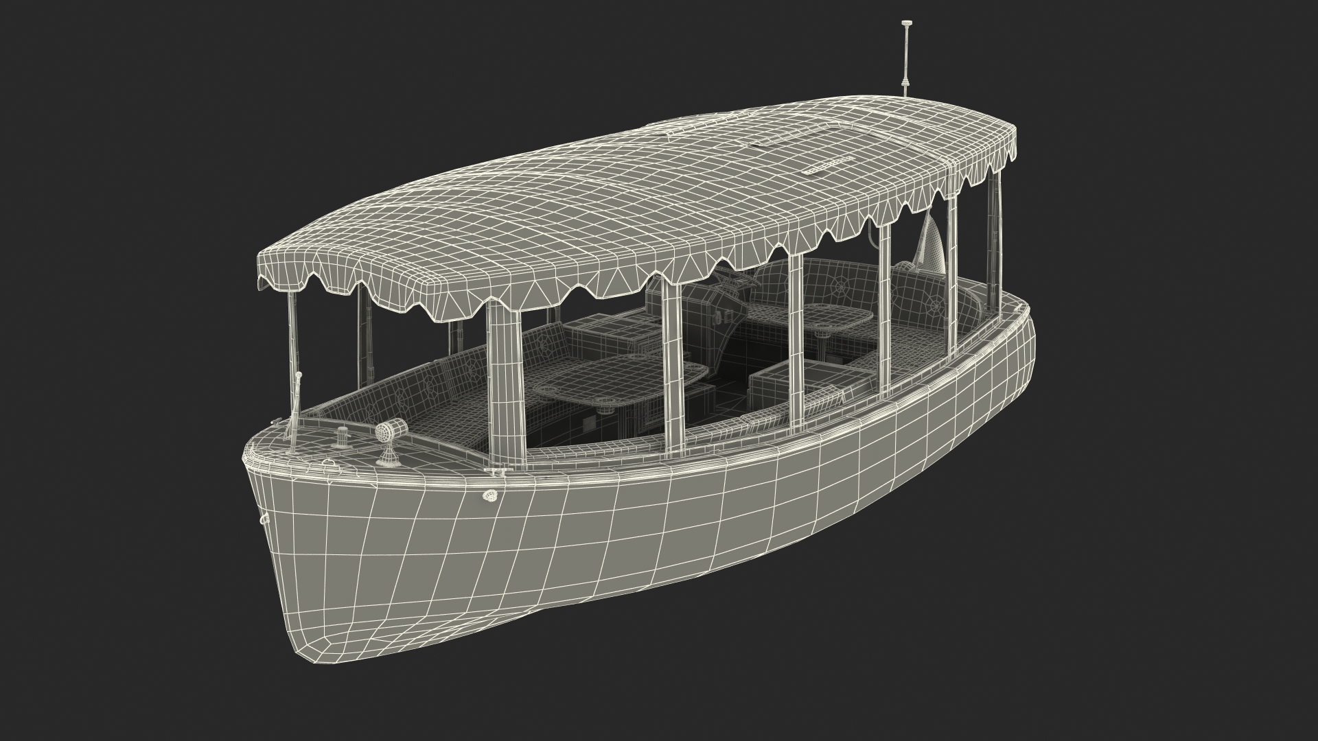 3D Pleasure Boat with Soft Roof model