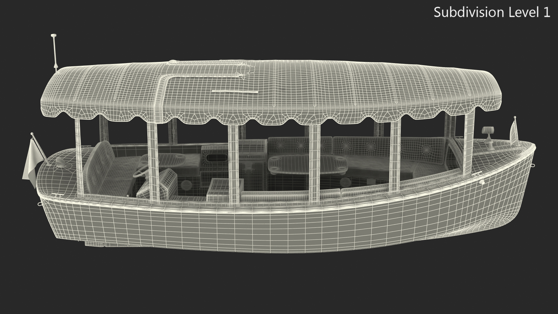 3D Pleasure Boat with Soft Roof model