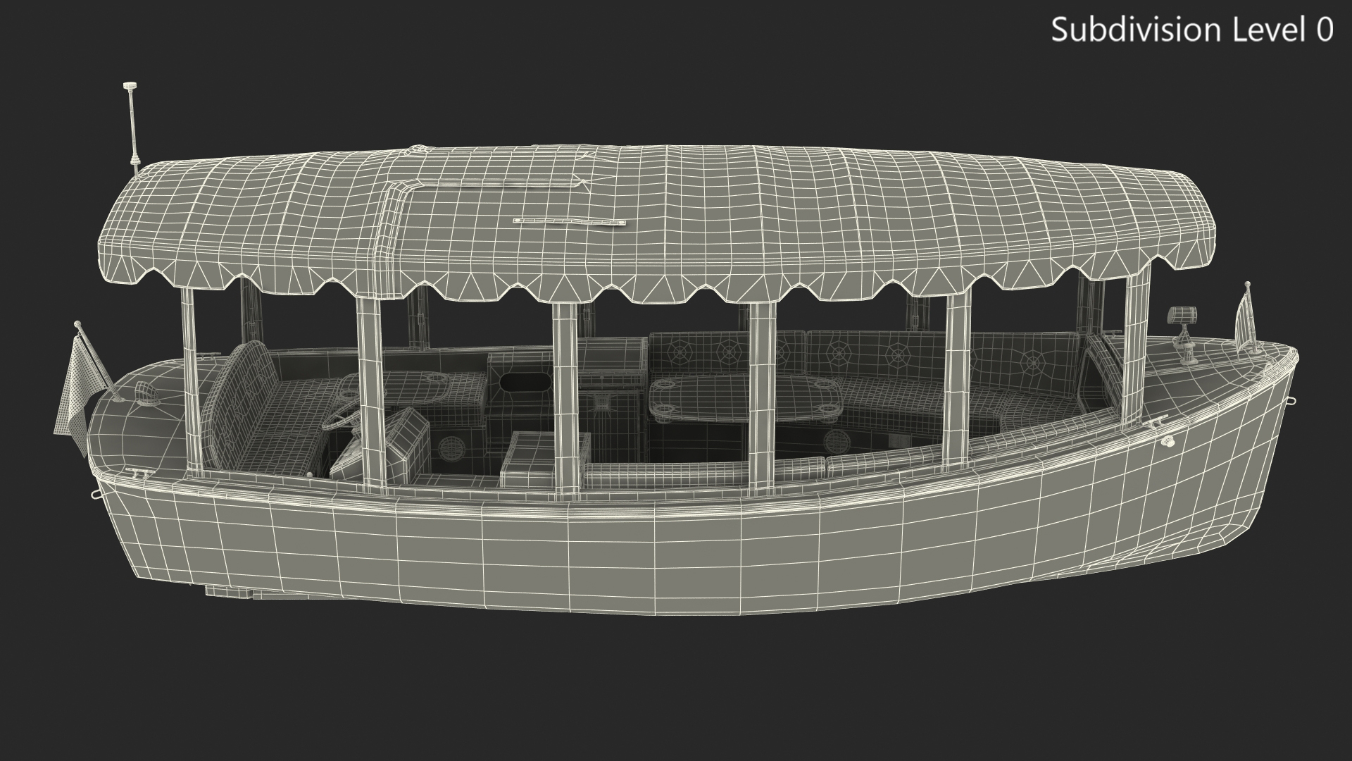 3D Pleasure Boat with Soft Roof model