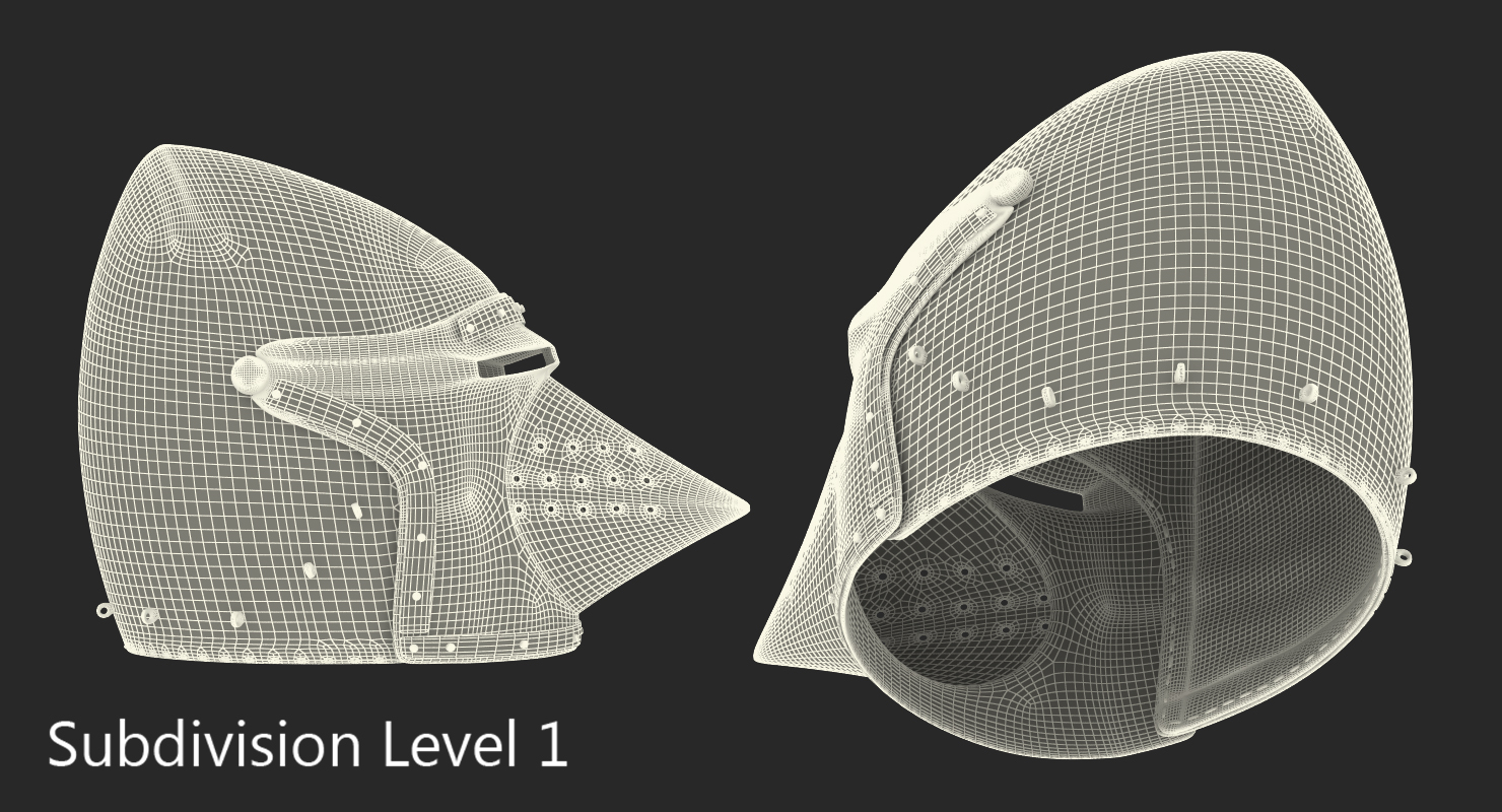 3D Houndskull Bascinet Helmet