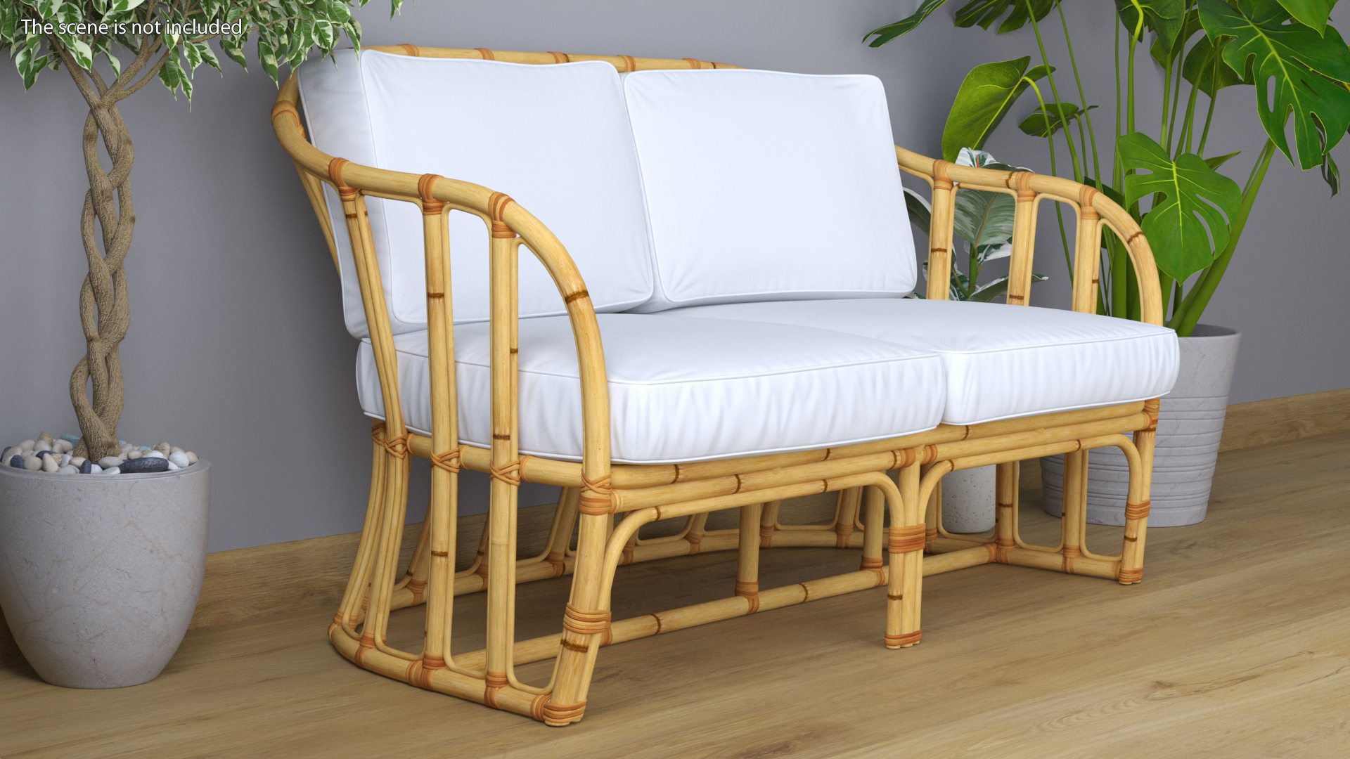 3D model Vintage Bamboo Couch Sofa