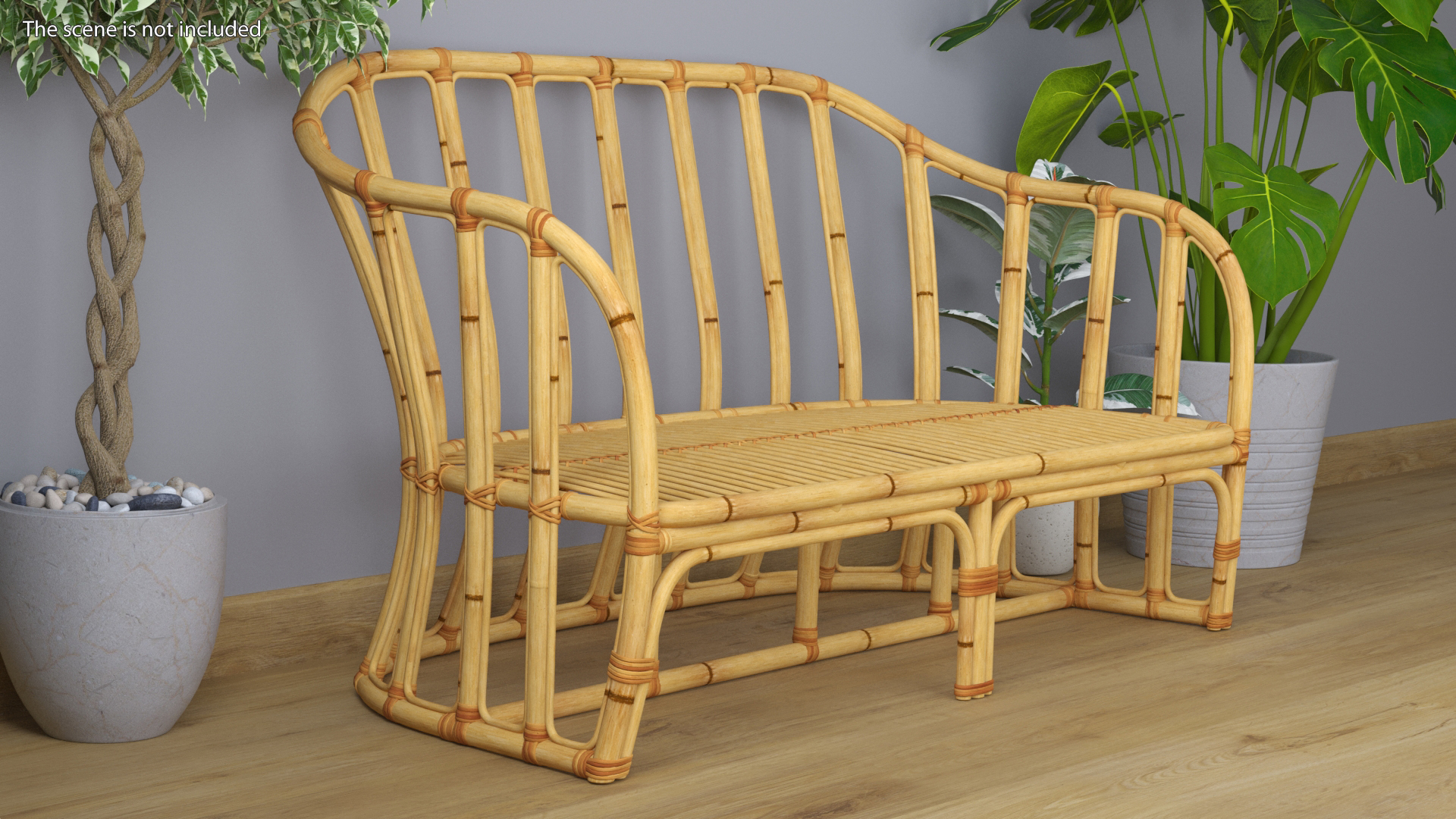 3D model Vintage Bamboo Couch Sofa