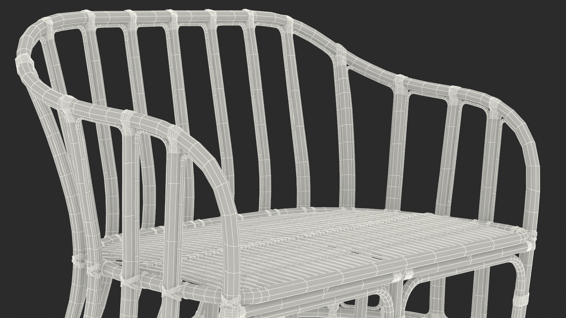 3D model Vintage Bamboo Couch Sofa