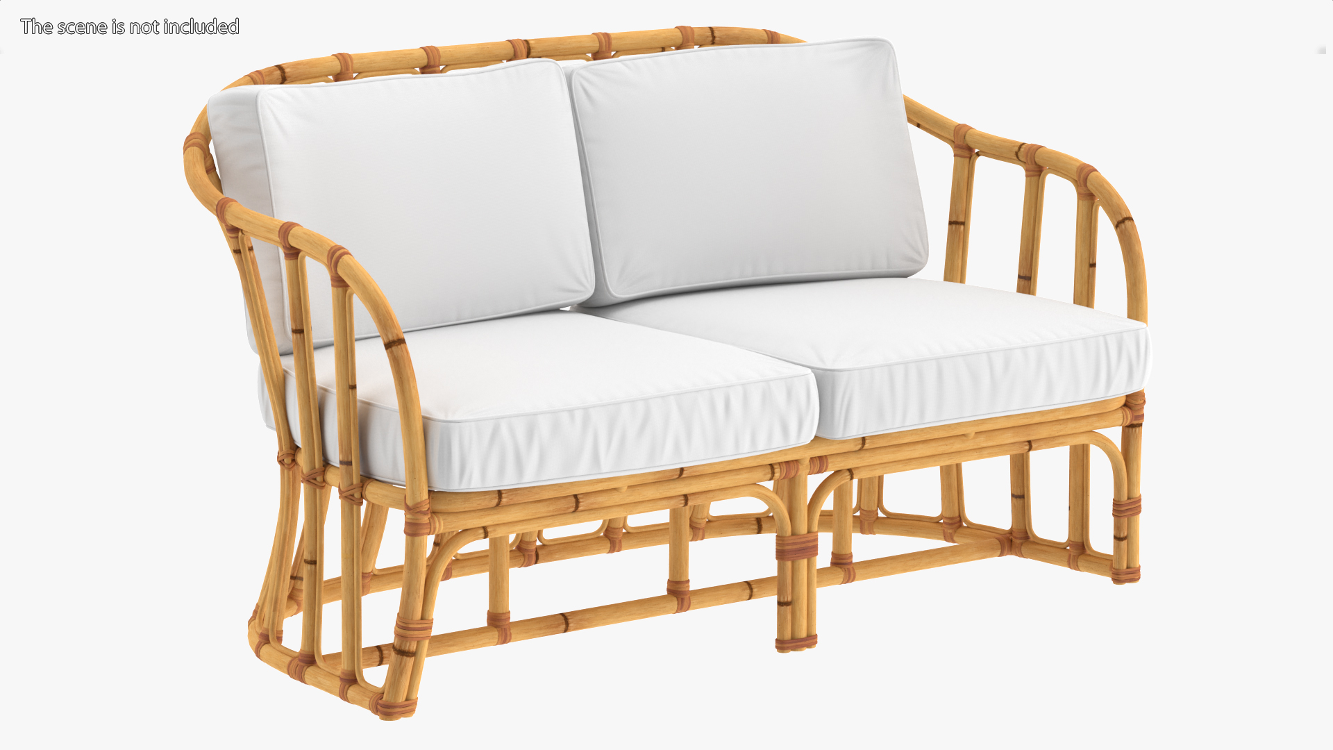 3D model Vintage Bamboo Couch Sofa