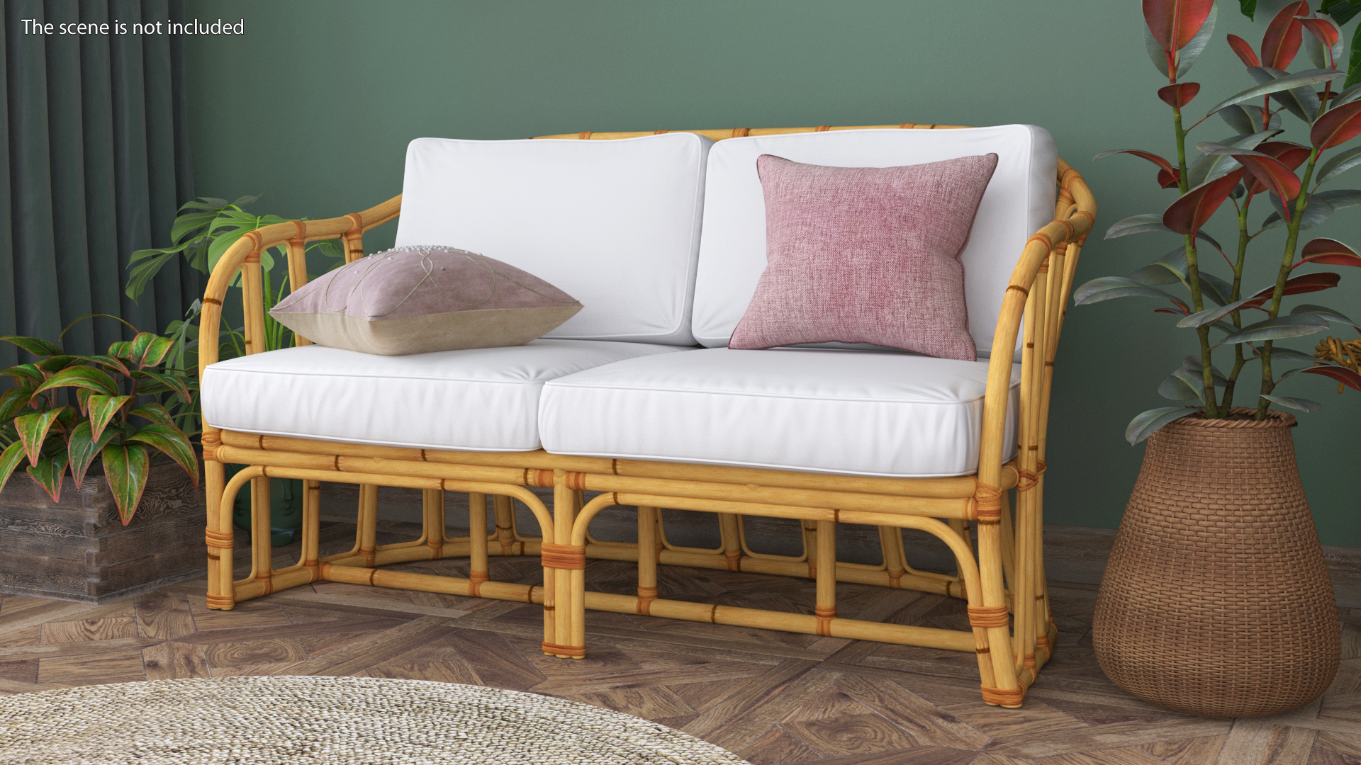 3D model Vintage Bamboo Couch Sofa