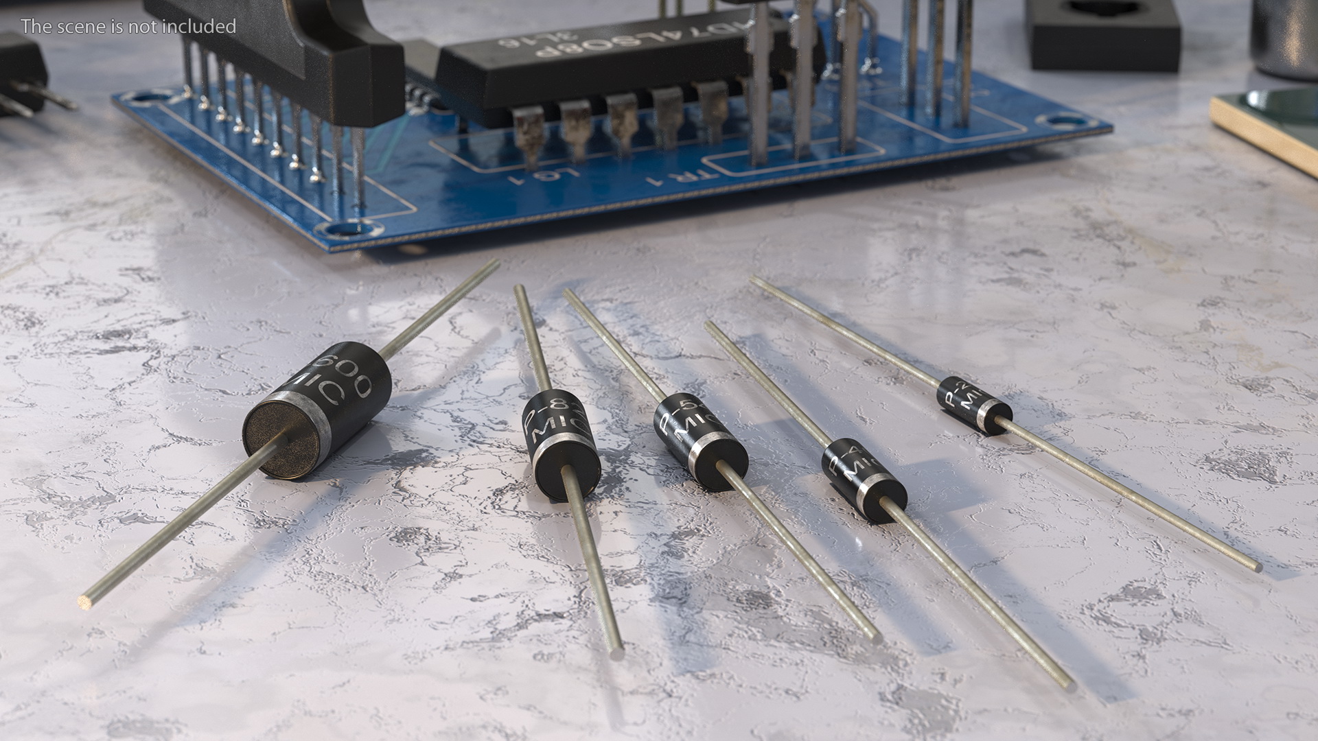 3D Axial Rectifier Diodes Set